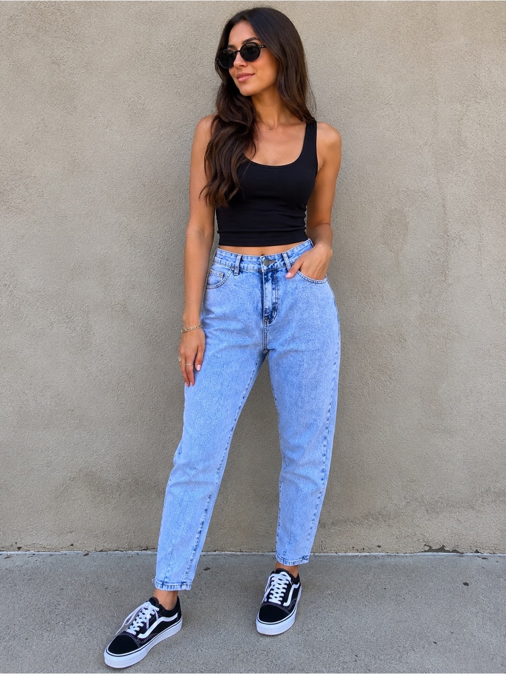 Women's Light Blue Boyfriend Jeans — Relaxed High-Rise Fit